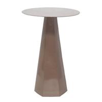 Giga Meubel - Bijzettafel Rond - Metaal Taupe - 40x40x60cm - Sika