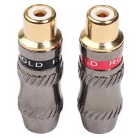 REXLIS TR026-1 2 stuks RCA Female plug audio jack vergulde adapter voor DIY audiokabel & video kabel