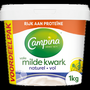 Campina Volle Milde Kwark Naturel Voordeelpak 1 kg bij Jumbo