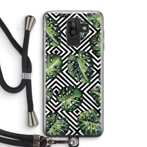 Geometrische jungle: Samsung Galaxy J8 (2018) Transparant Hoesje met koord