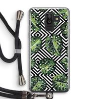 Geometrische jungle: Samsung Galaxy J8 (2018) Transparant Hoesje met koord