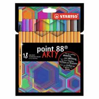 Stabilo point 88 - fineliner - arty - set met 18 stuks