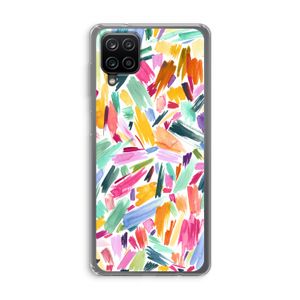 Watercolor Brushstrokes: Samsung Galaxy A12 Transparant Hoesje