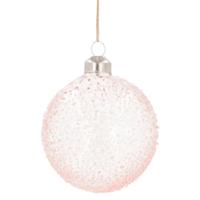 Ngk Kerstbal luxury glas spikkel roze 10 cm | 12 stuks