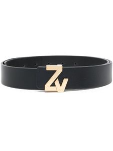 Zadig&Voltaire ceinture en cuir à plaque logo - Noir