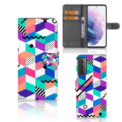 Samsung Galaxy S21 Plus | Book Case | Blokken Kleurrijk