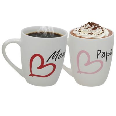 Vaderdag / Moederdag cadeau mok - 360 ml - hartje / liefde - koffie of thee