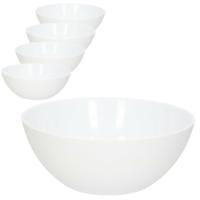 PlasticForte Dessert en serveer schaaltjes / kommetjes - 4x - 950 ml - wit - kunststof - 17 x 7 cm