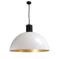 Masterlight Stoere witte hanglamp Industria Bud 80cm wit met oudgoud 2201-06-08-R-K