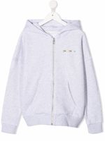 Palm Angels Kids hoodie zippé à logo imprimé - Gris - thumbnail