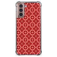 Samsung Galaxy S21 Plus Doorzichtige Silicone Hoesje Batik Rood