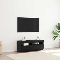 TV-kast Zwart Eiken 100 x 35 x 40 cm Bewerkt hout