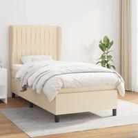 Boxspring met matras stof crèmekleurig 90x200 cm