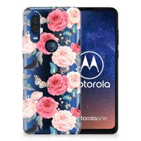 Motorola One Vision | TPU Case | Butterfly Roses