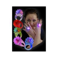 Lichtgevende party ring met LED knipperlicht blauw - thumbnail