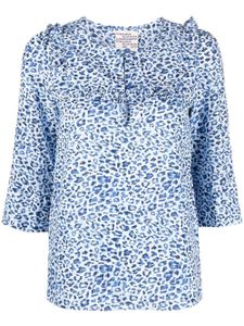 Baum Und Pferdgarten blouse en coton biologique à imprimé léopard - Bleu