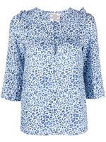 Baum Und Pferdgarten blouse en coton biologique à imprimé léopard - Bleu - thumbnail