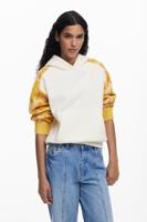 Jacquard mouwen sweatshirt - WHITE - S