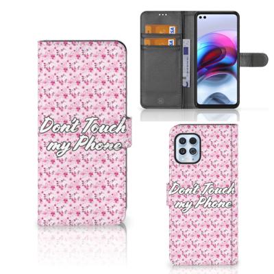 Motorola Moto G100 Portemonnee Hoesje Flowers Pink DTMP Motorola Moto G100 Portemonnee Hoesje Flowers Pink DTMP