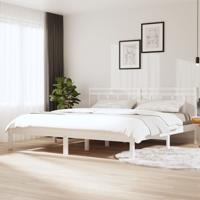Bedframe massief grenenhout wit 160x200 cm