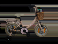 Bikefun Kinderfiets girly 12 inch - met mandje, zijwieltjes en remnaaf - roze