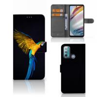 Motorola Moto G60 | Telefoonhoesje | Met pasjeshouder | Papegaai