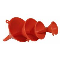 Benson Trechter set - 4-delig - oranje - kunststof - dia 4/7/9/11 cm - keuken/auto/klussen