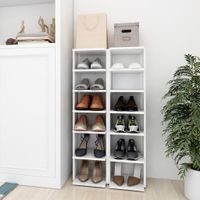 VidaXL Schoenenkasten 2 st 27,5x27x102 cm bewerkt hout wit