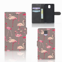 Samsung Galaxy Note 3 Telefoonhoesje met Pasjes Flamingo - thumbnail