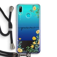 Gele bloemen: Huawei P Smart (2019) Transparant Hoesje met koord