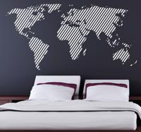 Sticker wereld origineel gestreept Sticker wereld origineel gestreept