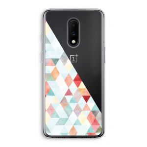Gekleurde driehoekjes pastel: OnePlus 7 Transparant Hoesje