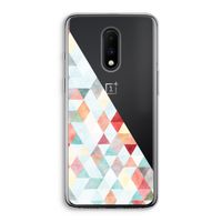 Gekleurde driehoekjes pastel: OnePlus 7 Transparant Hoesje
