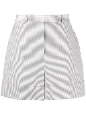Thom Browne short en seersucker à taille haute - Gris