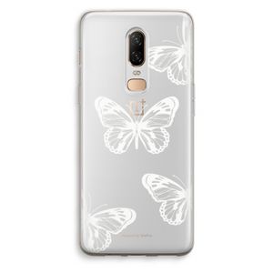 White butterfly: OnePlus 6 Transparant Hoesje