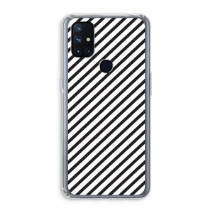 Strepen zwart-wit: OnePlus Nord N10 5G Transparant Hoesje