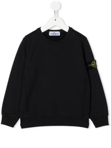 Stone Island Junior sweat à patch logo - Bleu