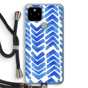 Blauwe pijlen: Pixel 5 Transparant Hoesje met koord
