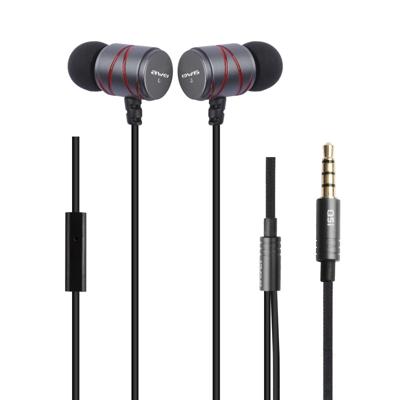 awei Q5i Nylon weven In-ear Wire controle oortelefoon met microfoon voor iPhone iPad Galaxy Huawei Xiaomi LG HTC en andere Smartphones(Grey)