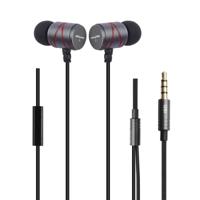 awei Q5i Nylon weven In-ear Wire controle oortelefoon met microfoon voor iPhone iPad Galaxy Huawei Xiaomi LG HTC en andere Smartphones(Grey)