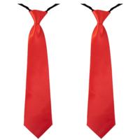 Carnaval verkleed stropdas - 4x - rood - volwassenen - 40 cm - met elastiekje