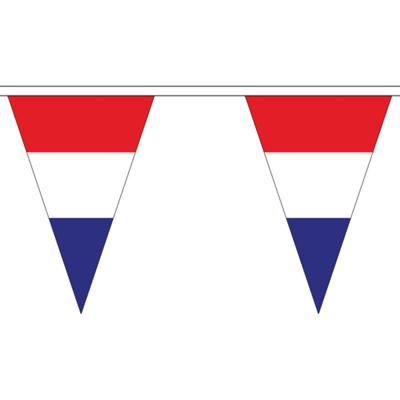 Nederland vlaggenlijn - 5 meter - 12 puntvlaggetjes - polyester - tweezijdig bedrukt