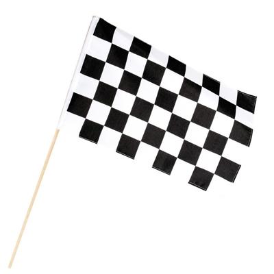 Finish zwaaivlag - wit/zwart geblokt - 30 x 45 cm - polyester - vlag formule 1 - race - finishvlag