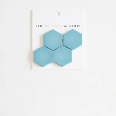 The Mosaic Factory Valencia Mozaiek Tegel Hexagon- Turquoise Glas Recycled 278x325 mm