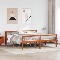 Bedframe met hoofdeinde 2 pcs Wasbruin Massief Vurenhout