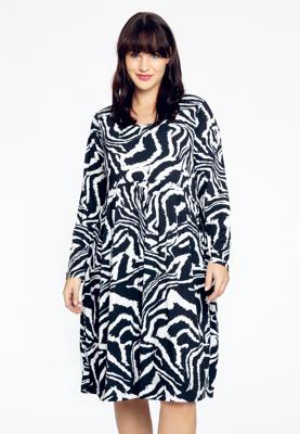 Yoek Jurk met volants | Zwart | Maat 54/56