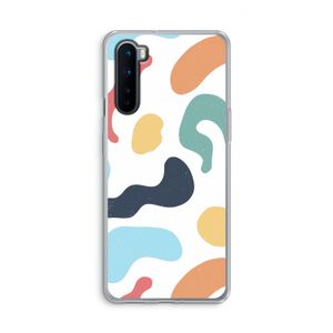 Memphis Shapes Blue: OnePlus Nord Transparant Hoesje