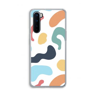 Memphis Shapes Blue: OnePlus Nord Transparant Hoesje