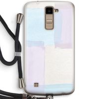 Square pastel: LG K10 (2016) Transparant Hoesje met koord
