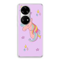 Roze eenhoorn: Huawei P50 Pro Transparant Hoesje